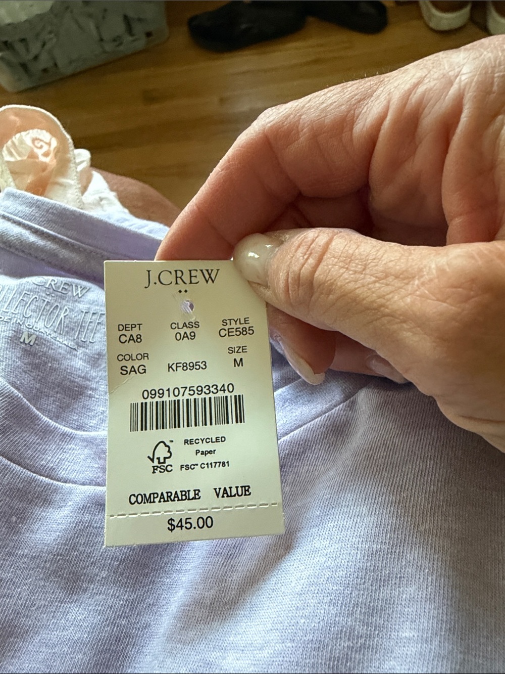 J. Crew Lavender Sagittarius Graphic Short Sleeve Tee - Picture 3 of 3